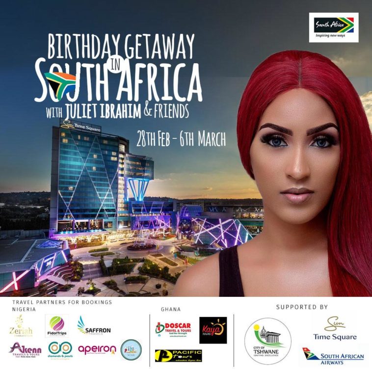 Juliet Ibrahim Extends Invitation To Public On Get Away Trip To South Africa