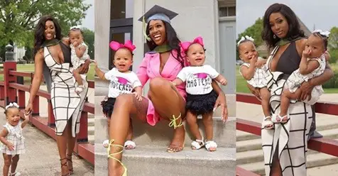 Mother Who Got Pregnant With Twins While Schooling Graduates With 3 Degrees