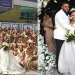 Some of the bridesmaids were wearing slippers Sandra Ikeji dragged for hiring Instagram vendors to be her 200 bridesmaids 750x375 1