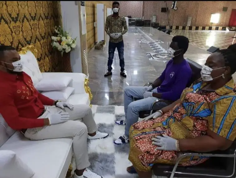 Bishop Obinim wears Face Mask and Hand Gloves for Counseling
