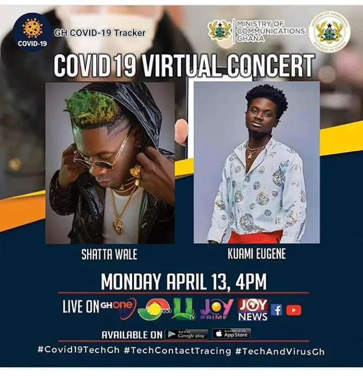 Ministry of Communications Bills Shatta Wale and Kuami Eugene For COVID-19 Virtual Concert