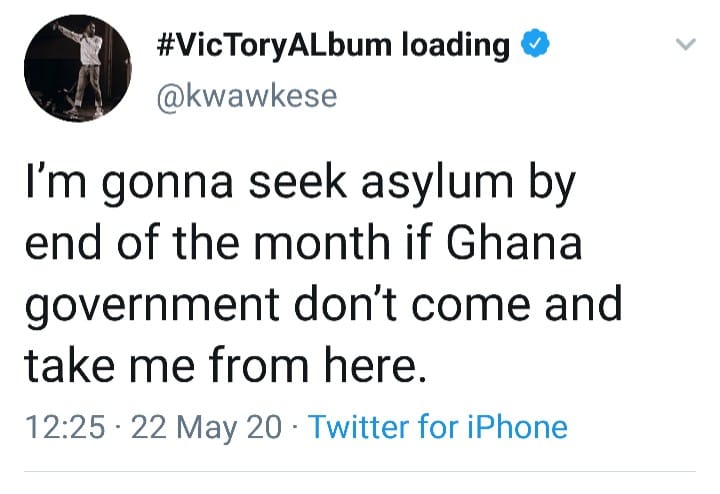 Kwaw Kese seek asylum