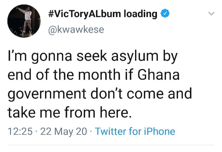 Coronavirus: Kwaw Kese plans to seek asylum in US 2 Kwaw Kese seek asylum