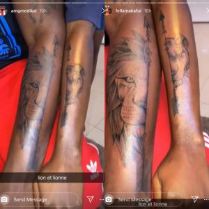 Medikal And Fella Makafui Gets A Pairing Tattoo Of The Lion’s Face ( Medikal And Fella Makafui Tattoo ) 2 Medikal And Fella Makafui Tattoo