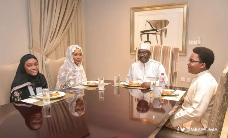 Bawumia shares lovely photos of wife and kids having dinner