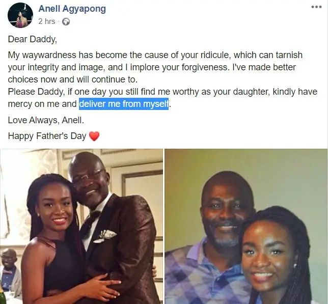 Kennedy Agyapong Daughter Begs Him For Forgiveness On Father’s Day 2 Kennedy Agyapong Daughter