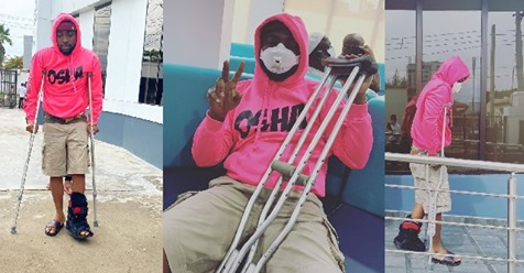 Davido leg injury