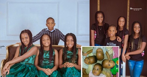 Proud Mother celebrates her quadruplets