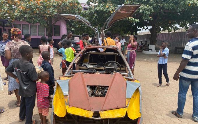 18-Yr-Old BECE Graduate of Cosmos International School, Kelvin Odartei Builds Own Car