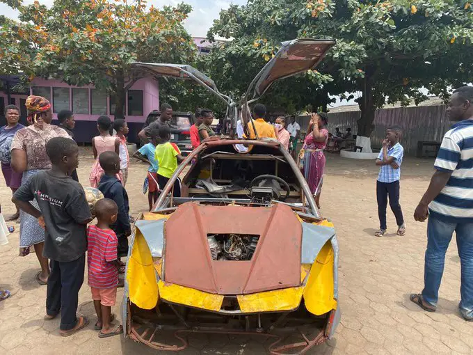 18-Yr-Old BECE Graduate of Cosmos International School, Kelvin Odartei Builds Own Car