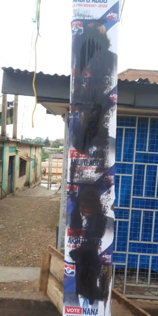 NPP Supporters Angry Over Unknown Persons Defacing Party Posters In Upper Denkyira East