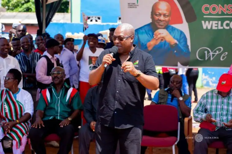 John Mahama forgets name of Cape Coast North NDC PC on stage before introducing him