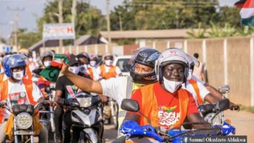 Samuel Okudzeto Ablakwa Rides Okada To File Nomination Forms