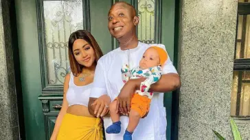 Regina Daniels Poses With Hubby, Ned And Son In Stunning New Photos