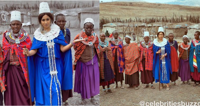 Hajia4Real Crowned Princess of the Masai Village in Tanzania