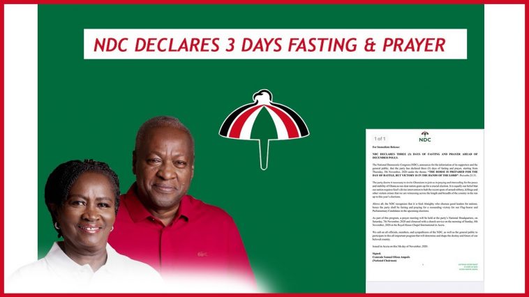 NDC declares 3 days nationwide fasting for Dec 7 polls