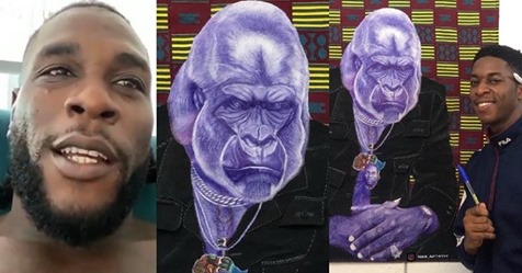 Burna Boy Replies Artist Who Drew Him As A Gorilla