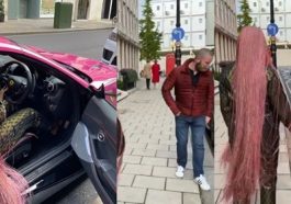 Moment DJ Cuppy Interrupted a Man Who Tried To Pose With Her Ferrari