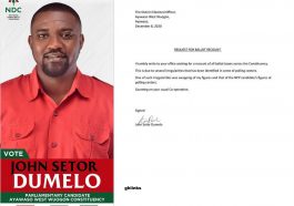 John Dumelo writes to EC seeking recount of ballot