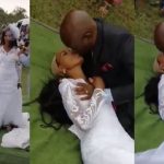 Bride Wig Falls Off As Excited Groom Kisses Her