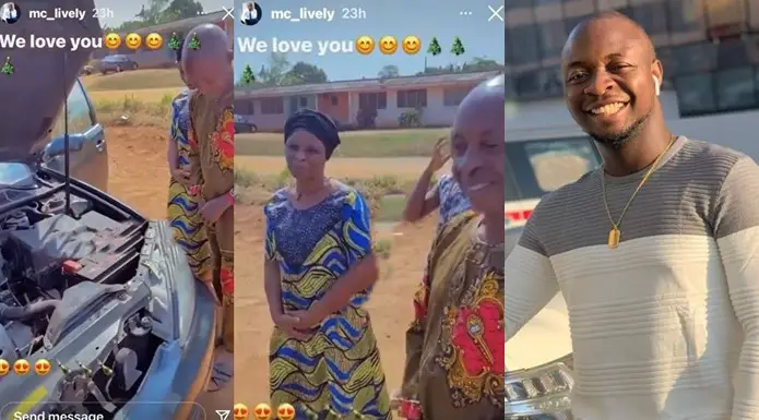 Comedian Mc Lively gifts his parents a car for Christmas