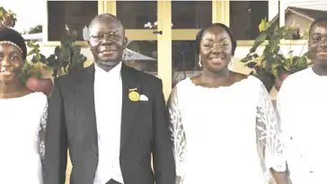 Meet Asantehene, his wife and children