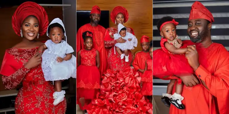 Mercy Johnson Shares Lovely Snaps From Baby’s Dedication