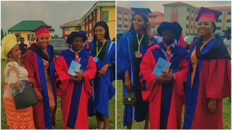 Father Graduates His 2 Daughters