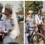 Isata Sama Mondeh , Couple holds wedding riding on bicycles in Sierra Leone
