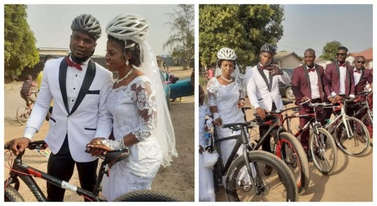 Isata Sama Mondeh , Couple holds wedding riding on bicycles in Sierra Leone