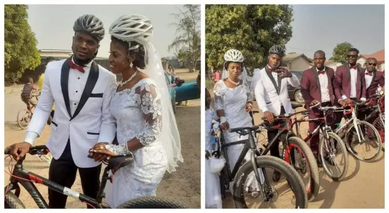 Isata Sama Mondeh , Couple holds wedding riding on bicycles in Sierra Leone