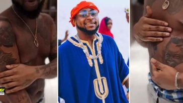 Davido tattoos his children's faces on his body