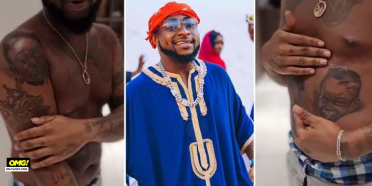 Davido tattoos his children's faces on his body