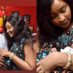 Etinosa Idemudia Covers The Face Of Her Baby Daddy As She Shares Photos Of Naming Ceremony