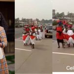 Naa Ye We traditionalists storm the streets to perform rituals against MzBel (VIDEO)