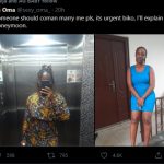 “Please marry me; it’s urgent” – Lady begs men online; promises to explain during honeymoon