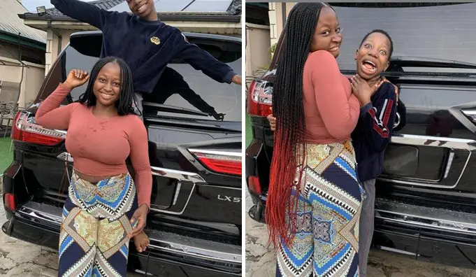 Comedienne, Emmanuella flaunts new Lexus SUV as she wishes fans happy new month