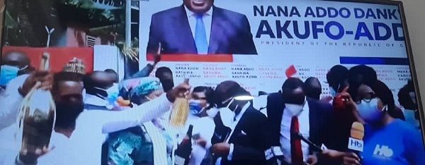 NPP Executives Pop Champagne As They Celebrate Court Ruling