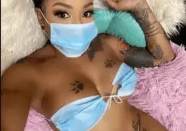 Slay Queen Causes Stir Online as She Turns Nose Mask Into Underwear And Bra