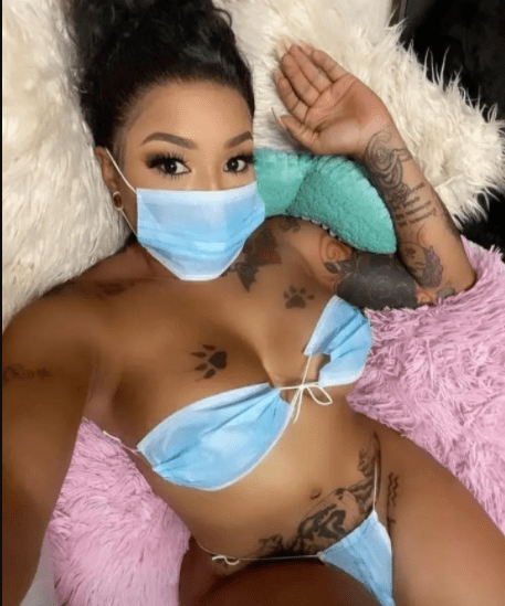 Slay Queen Causes Stir Online as She Turns Nose Mask Into Underwear And Bra