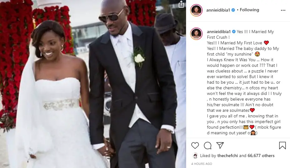 annie idibia tubaba post