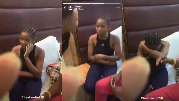 Moment young man slapped his girlfriend after she confronted him for cheating