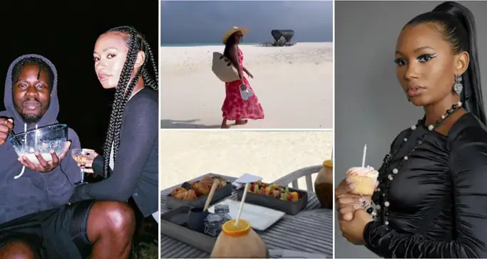 Mr. Eazi takes girlfriend, Temi Otedola to a private island for ‘birthday breakfast’ (Video)