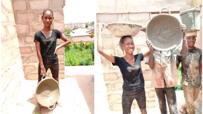 Photos and video of female student working as a labourer goes viral