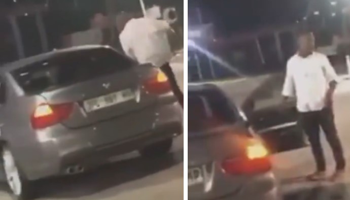 Lady publicly embarrassed by her sugar daddy as he seizes the car he bought for her (Video)