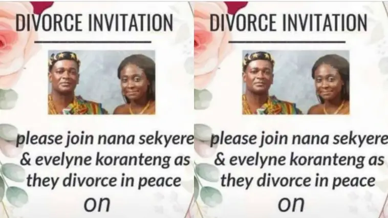 Couple announce their peaceful divorce to the public using flyer
