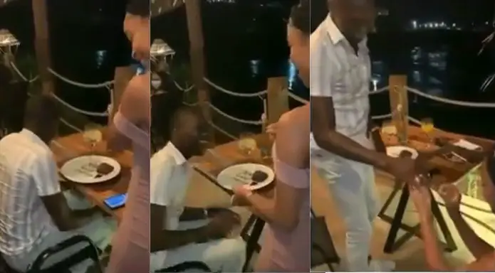 Lady takes her man on a date and proposes to him (Video)