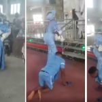 Physically-disabled man dances to the alter with his wife to dedicate their newborn baby (Video)