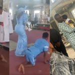 Physically challenged man who danced joyfully during his child dedication receives wheelchair from good Samaritan