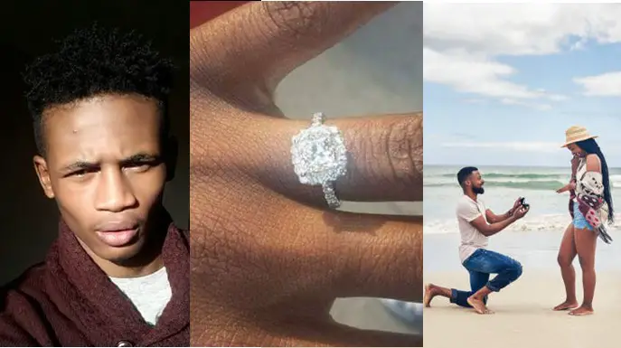 Man whose proposal got rejected by his girlfriend decides to wear the diamond engagement ring he bought for her
